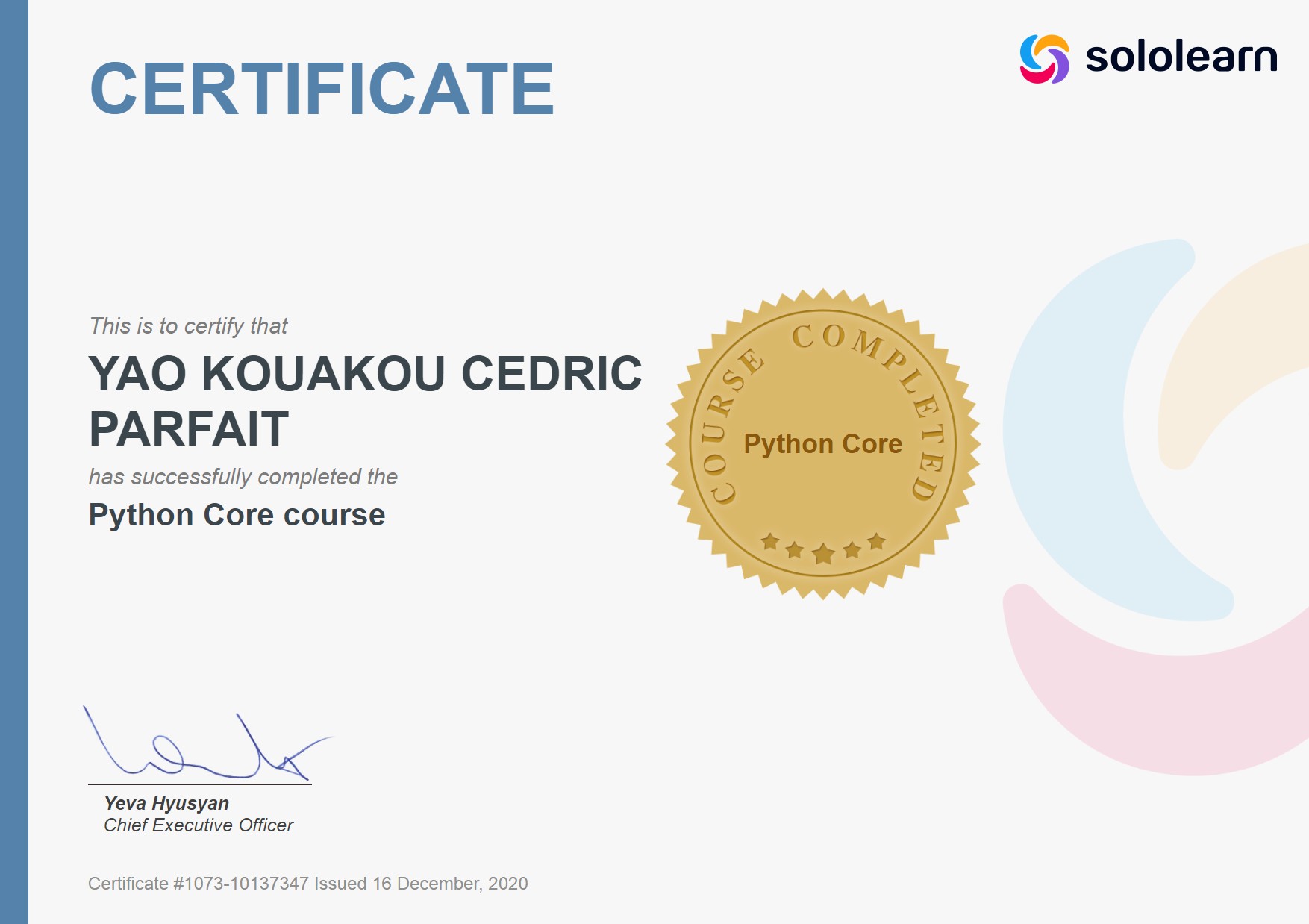 certificat PYTHON